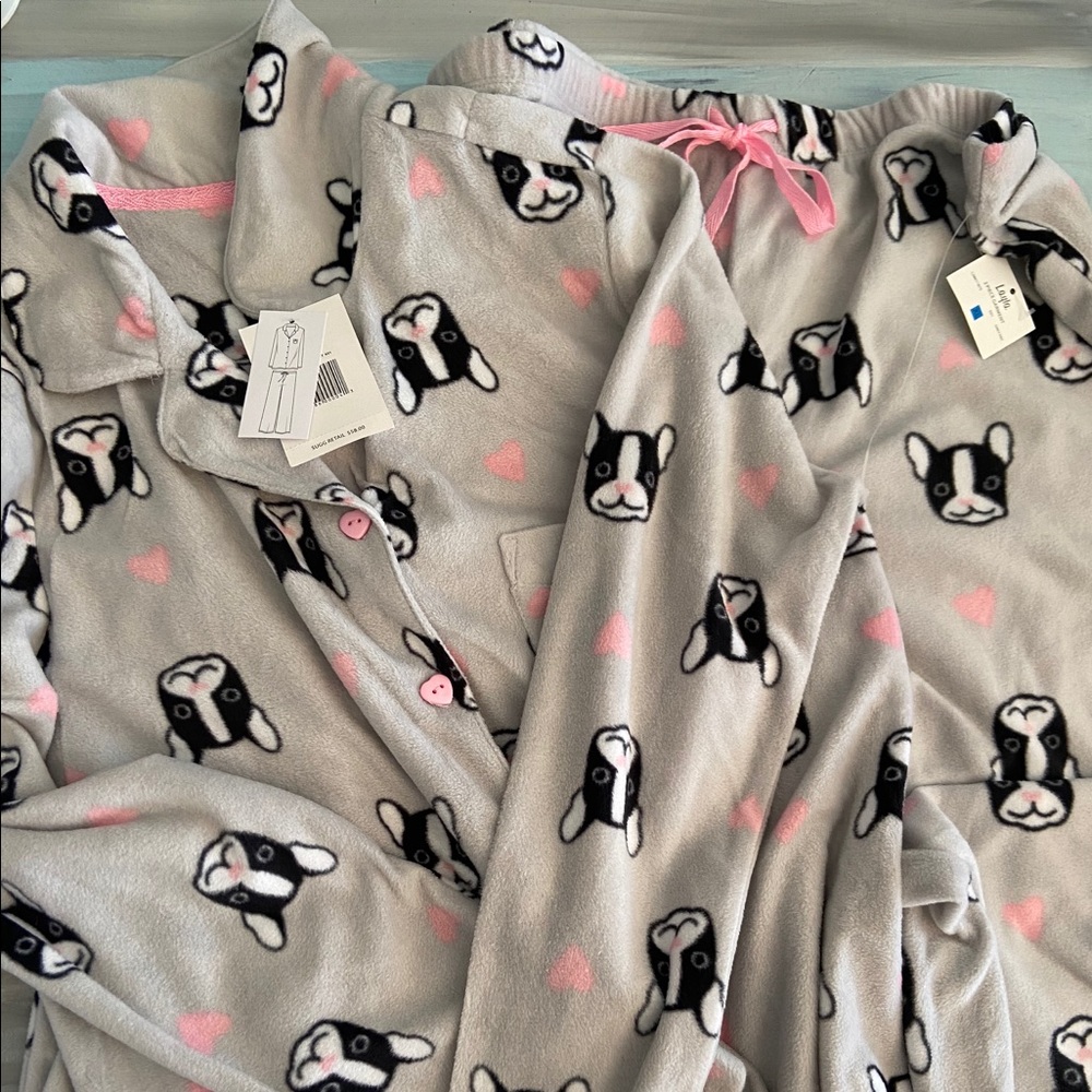 NWT Boston terrier French bulldog pajamas set